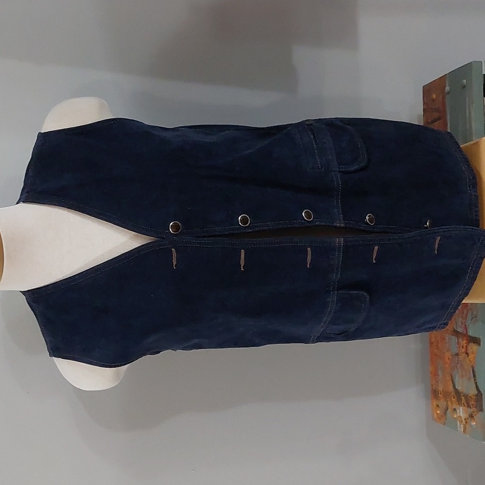 Leather W2W  vest blue Suede Small